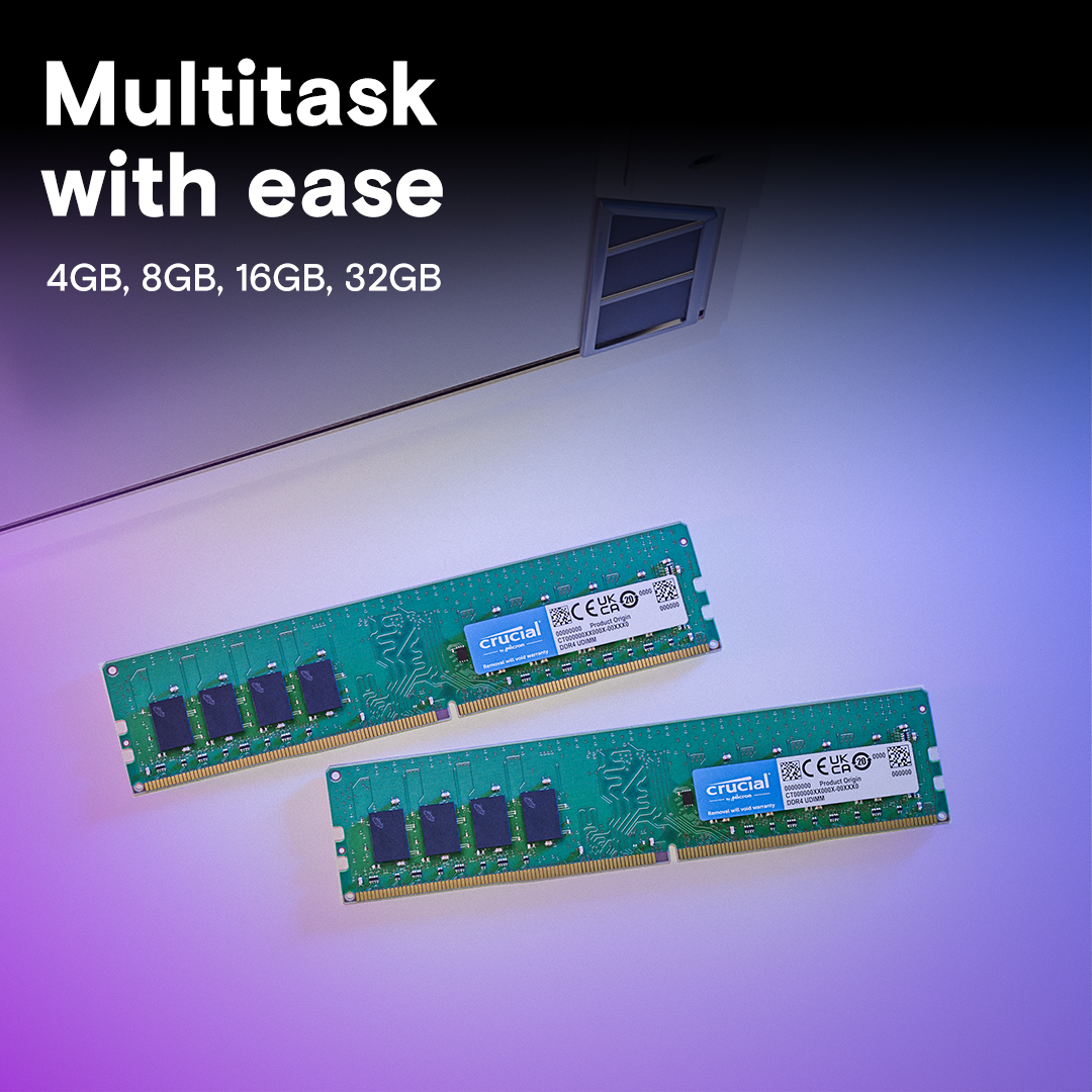 رم کامپیوتر کروشیال مدل Crucial 8GB UDIMM DDR4 2666 CL19 CT8 با ظرفیت 8 گیگابایت
