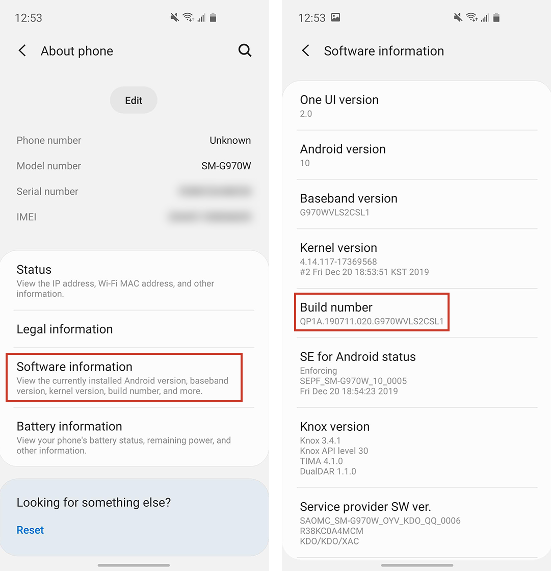samsung developer options گوشی